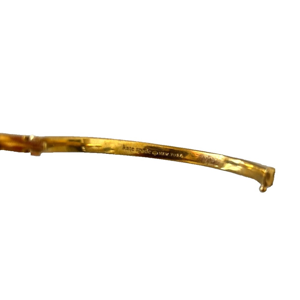 Kate Spade New York Spot Spade Enamel Hinge Bangle Bracelet Minimalist White Gld - Picture 12 of 16